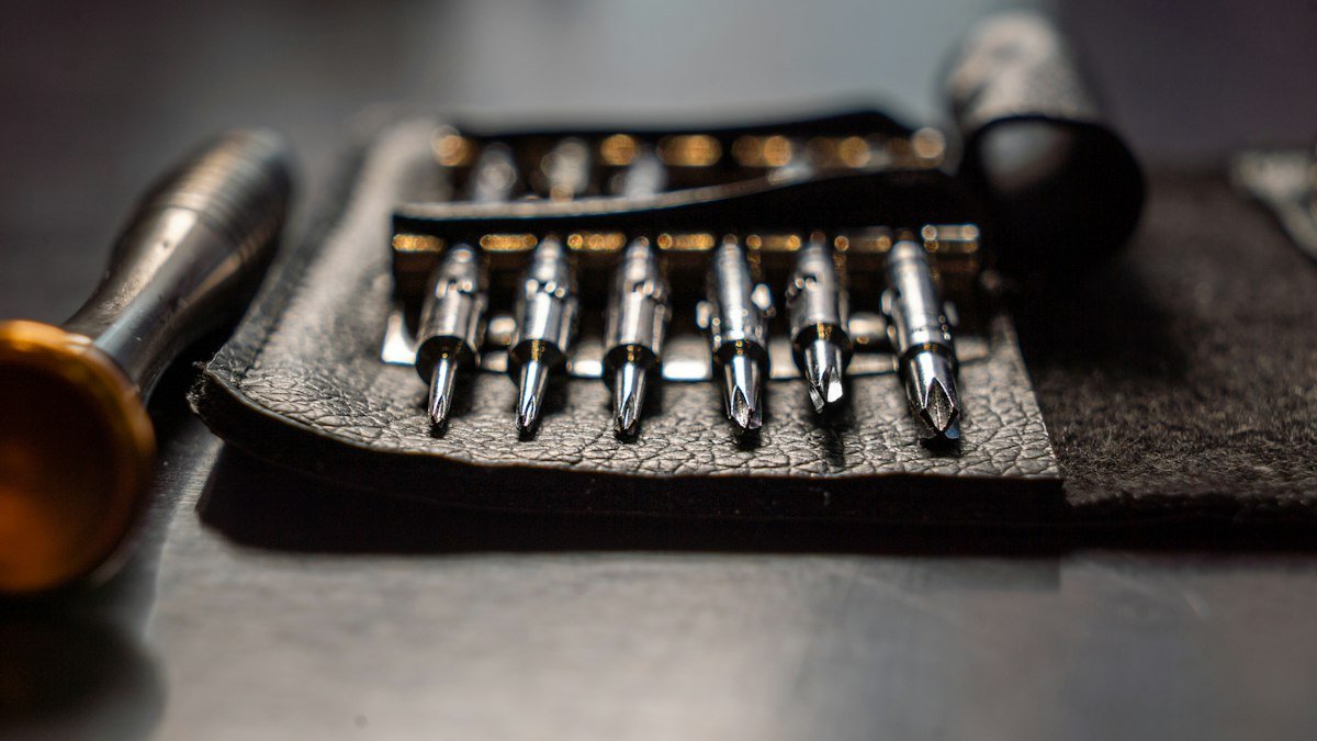 Set of precision screwdriver bits